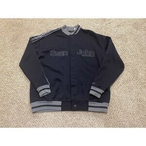 Vintage Sean John Black Bomber Jacket Men's Size L